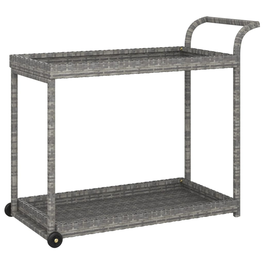 Serveerwagen 100X45X83 Cm Poly Rattan Grijs