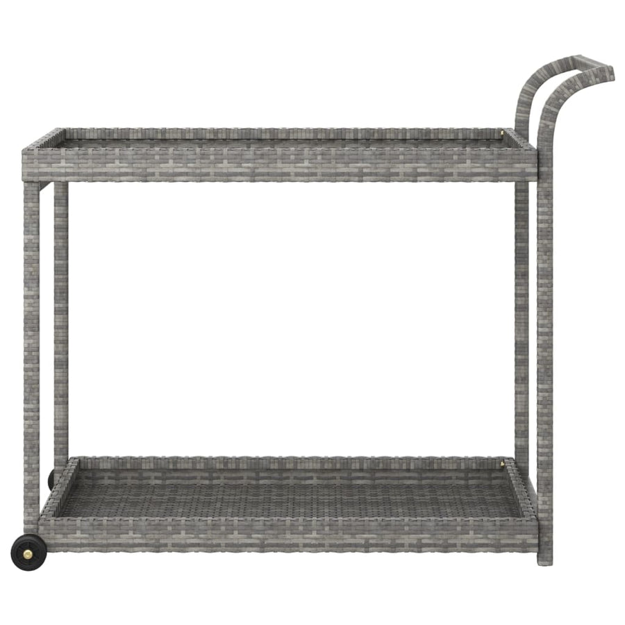 Serveerwagen 100X45X83 Cm Poly Rattan Grijs