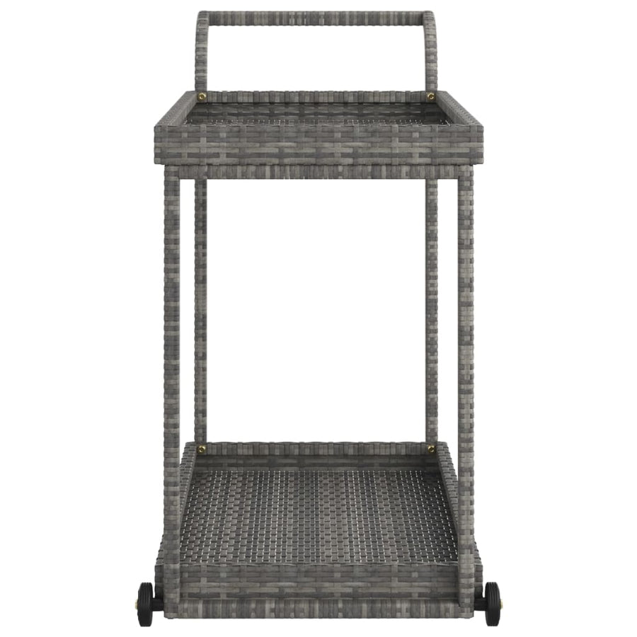 Serveerwagen 100X45X83 Cm Poly Rattan Grijs