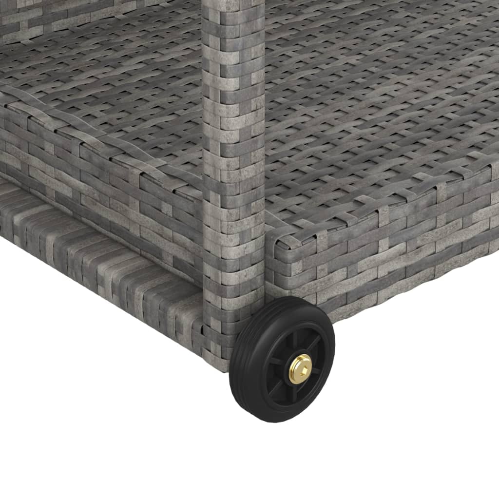 Serveerwagen 100X45X83 Cm Poly Rattan Grijs