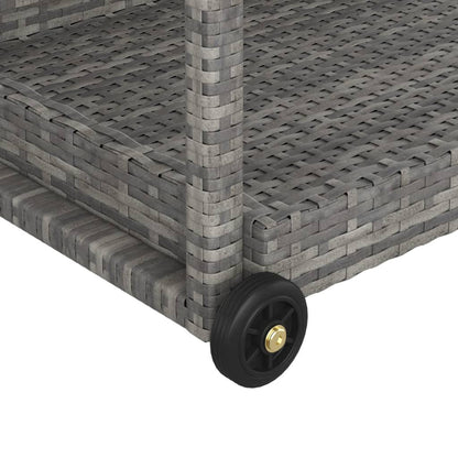 Serveerwagen 100X45X83 Cm Poly Rattan Grijs