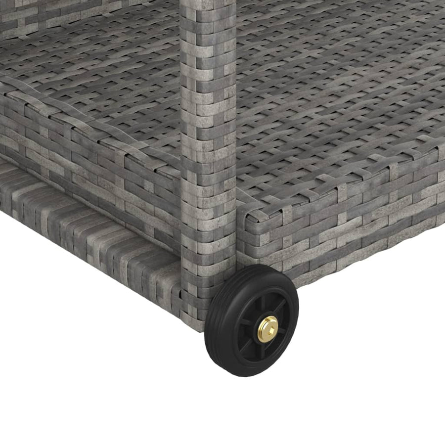 Serveerwagen 100X45X83 Cm Poly Rattan Grijs