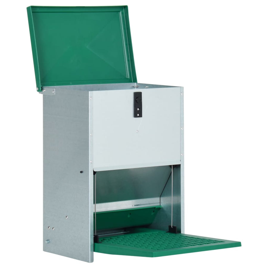 Pluimveevoerbak Automatisch Met Pedaal 12 Kg 33,5 x 23 x 50 cm