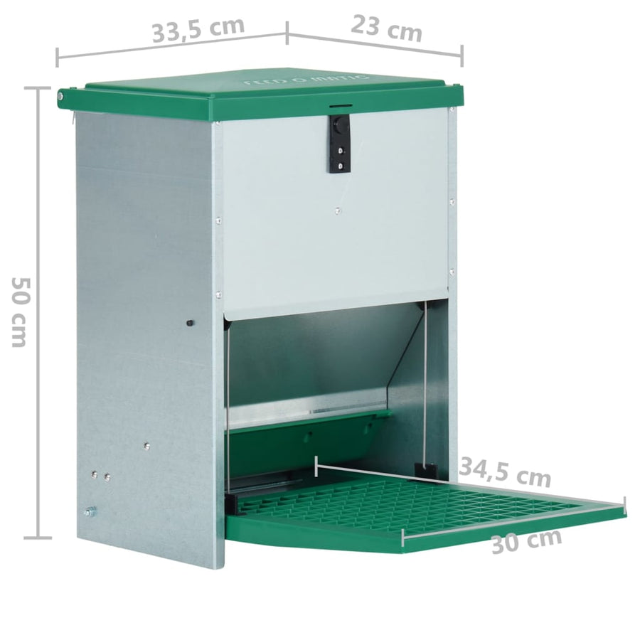 Pluimveevoerbak Automatisch Met Pedaal 12 Kg 33,5 x 23 x 50 cm