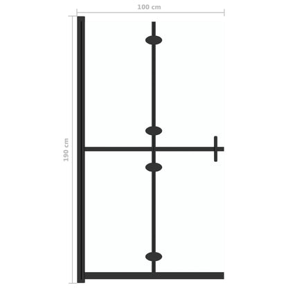 Inloopdouchewand inklapbaar 100x190 cm ESG-glas transparant 100 x 190 cm