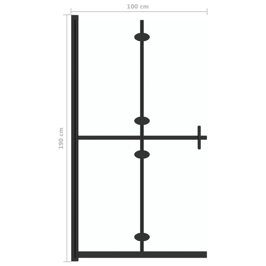 Inloopdouchewand inklapbaar 100x190 cm ESG-glas transparant 100 x 190 cm