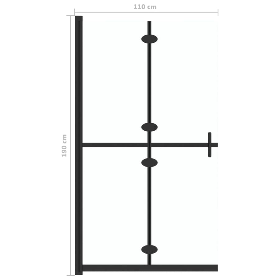 Inloopdouchewand Inklapbaar Esg-Glas Transparant 110 x 190 cm Doorzichtig