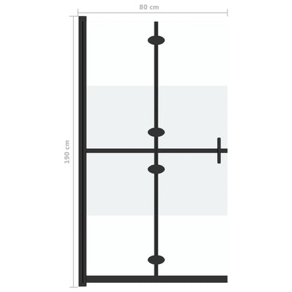 Inloopdouchewand inklapbaar 80x190 cm ESG-glas halfmat 80 x 190 cm Halfmat