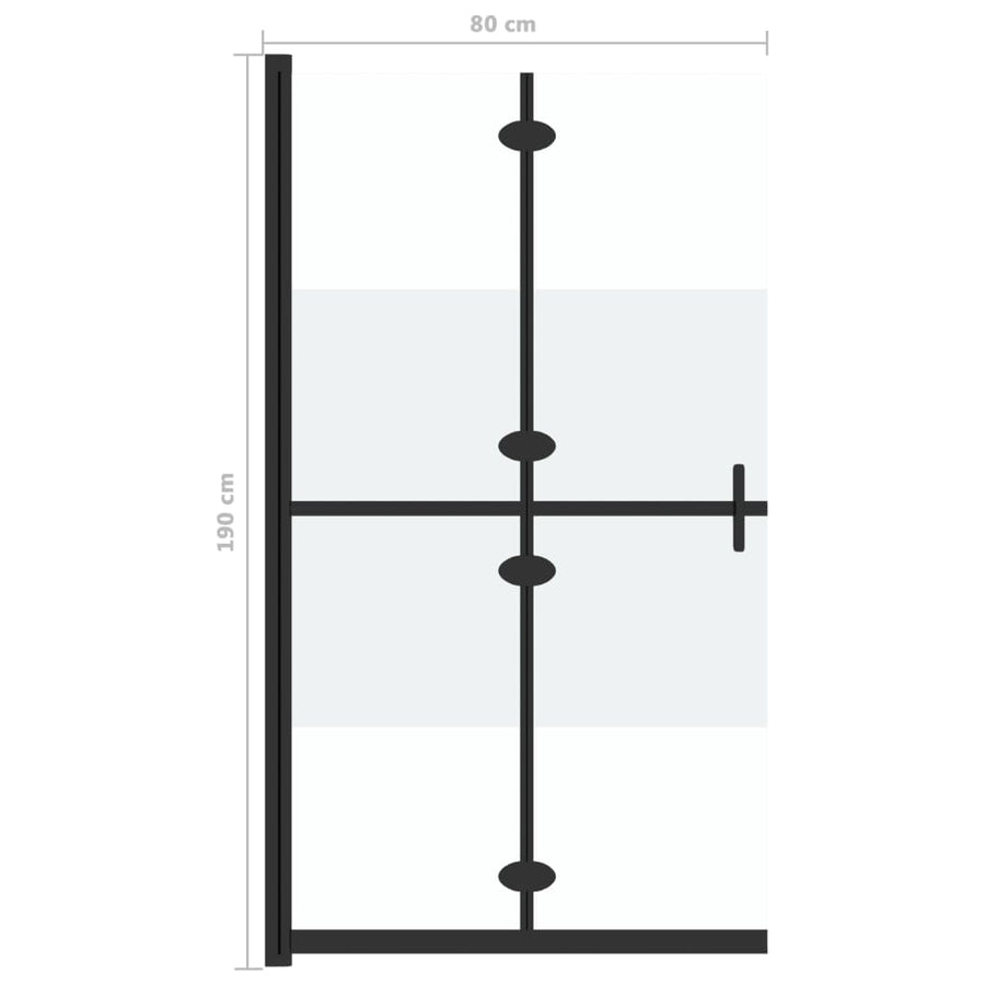 Inloopdouchewand inklapbaar 80x190 cm ESG-glas halfmat 80 x 190 cm Halfmat