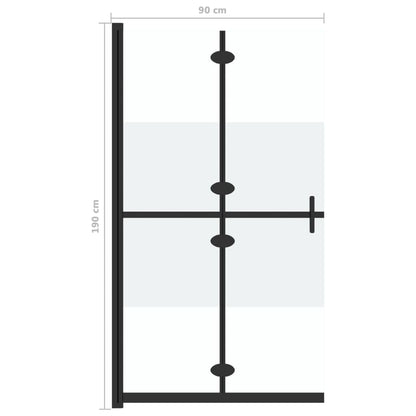 Inloopdouchewand inklapbaar 90x190 cm ESG-glas halfmat 90 x 190 cm