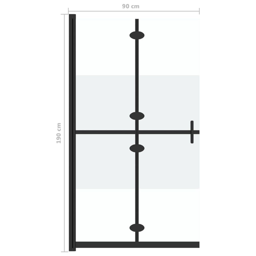 Inloopdouchewand inklapbaar 90x190 cm ESG-glas halfmat 90 x 190 cm