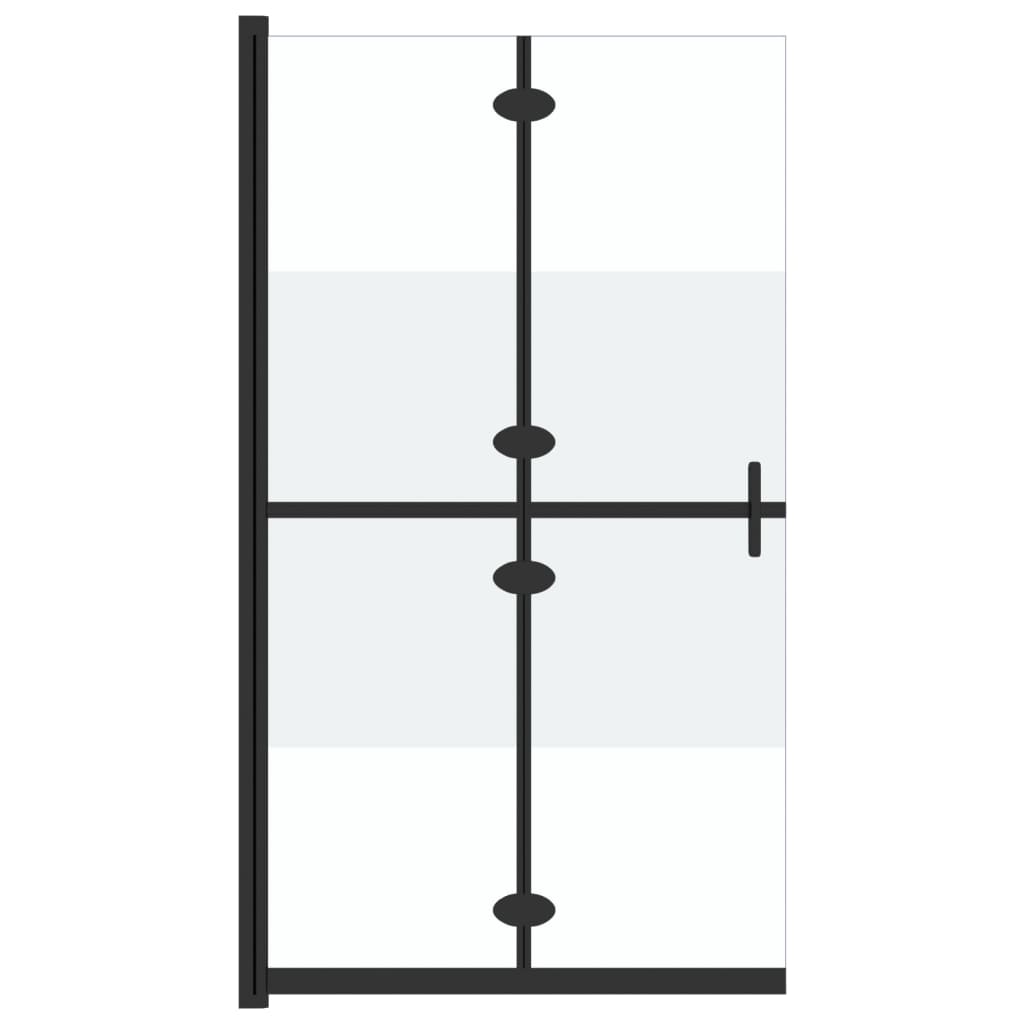 Inloopdouchewand inklapbaar 100x190 cm ESG-glas halfmat 100 x 190 cm