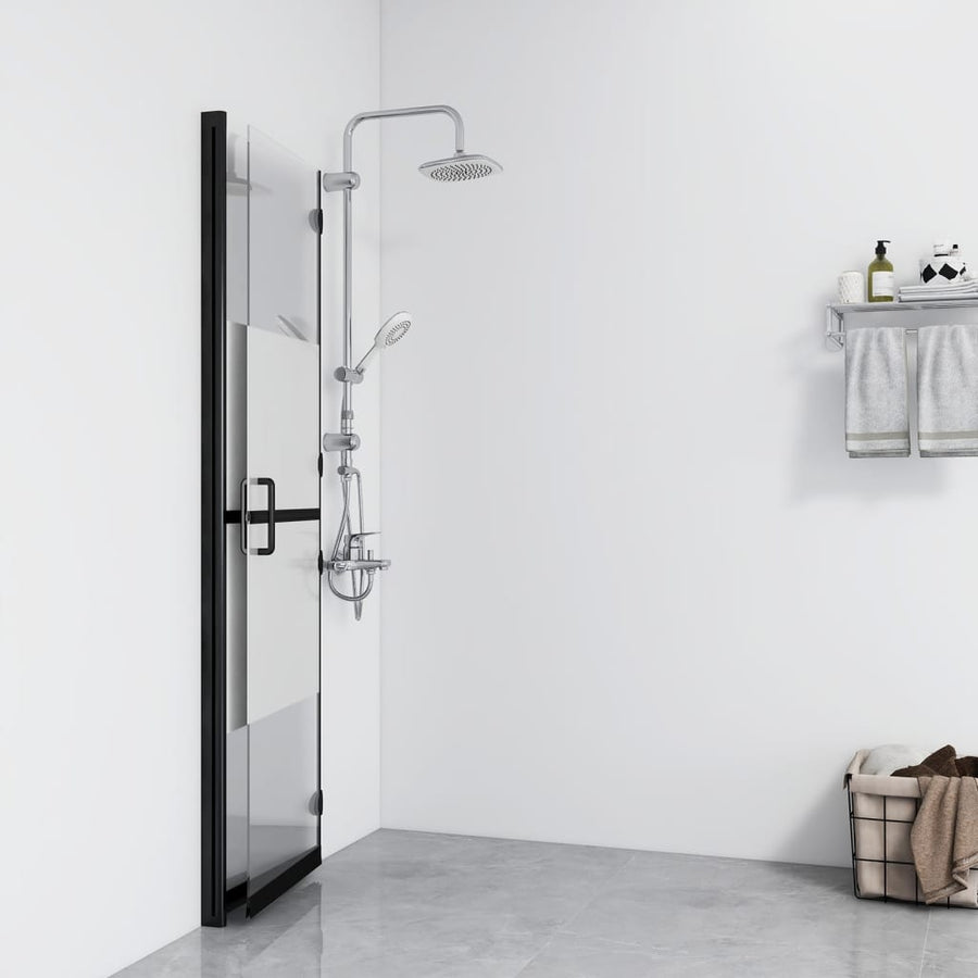 Inloopdouchewand inklapbaar 100x190 cm ESG-glas halfmat 100 x 190 cm