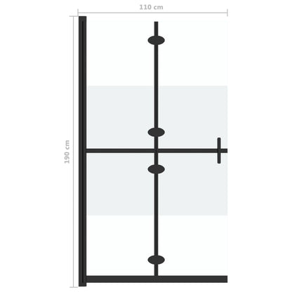 Inloopdouchewand inklapbaar 110x190 cm ESG-glas halfmat 110 x 190 cm Halfmat
