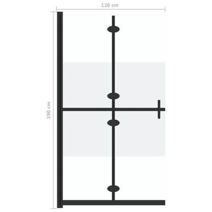 Inloopdouchewand inklapbaar 120x190 cm ESG-glas halfmat 120 x 190 cm Halfmat
