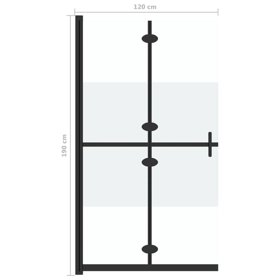 Inloopdouchewand inklapbaar 120x190 cm ESG-glas halfmat 120 x 190 cm Halfmat