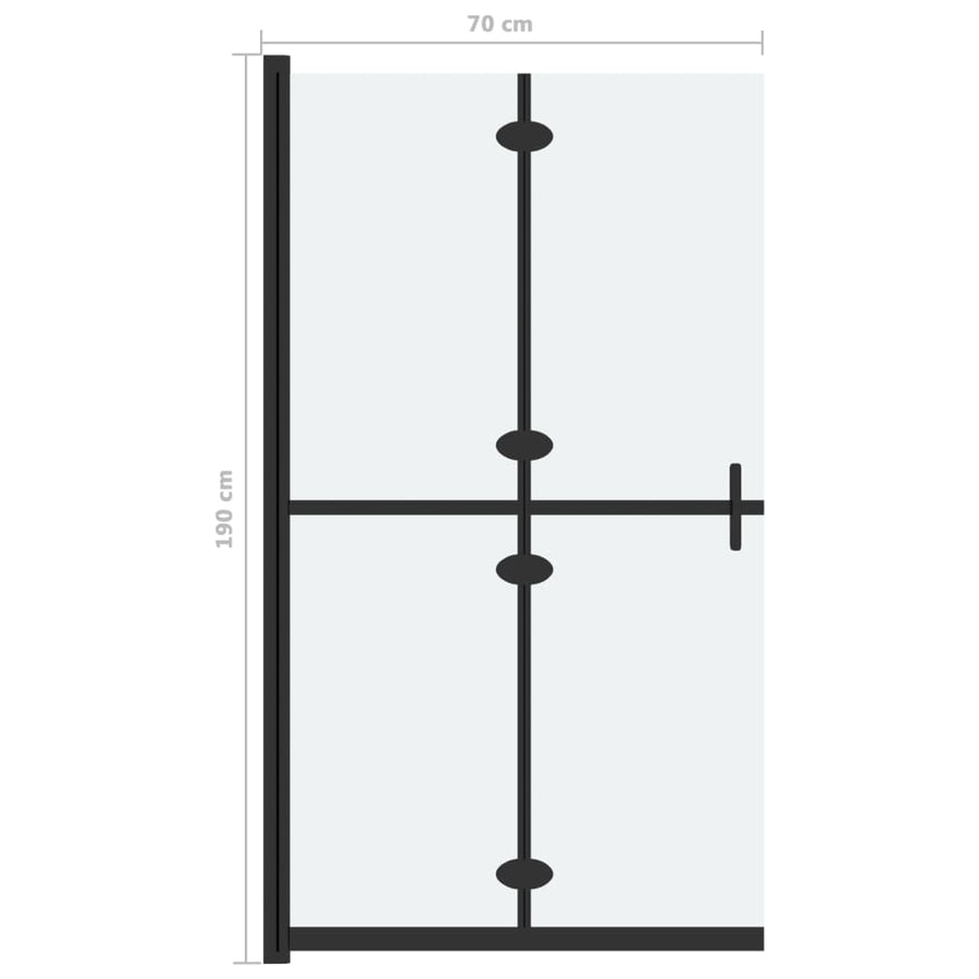 Inloopdouchewand inklapbaar 70x190 cm ESG-glas mat 70 x 190 cm