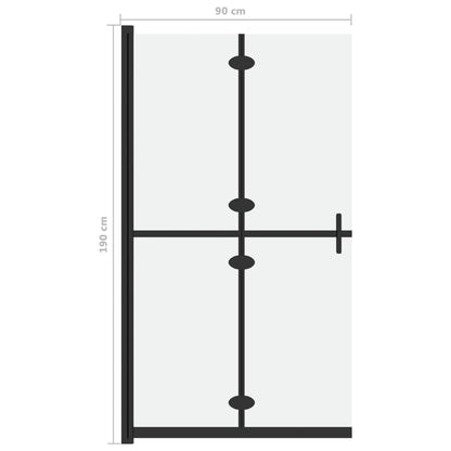 Inloopdouchewand inklapbaar 90x190 cm ESG-glas mat 90 x 190 cm