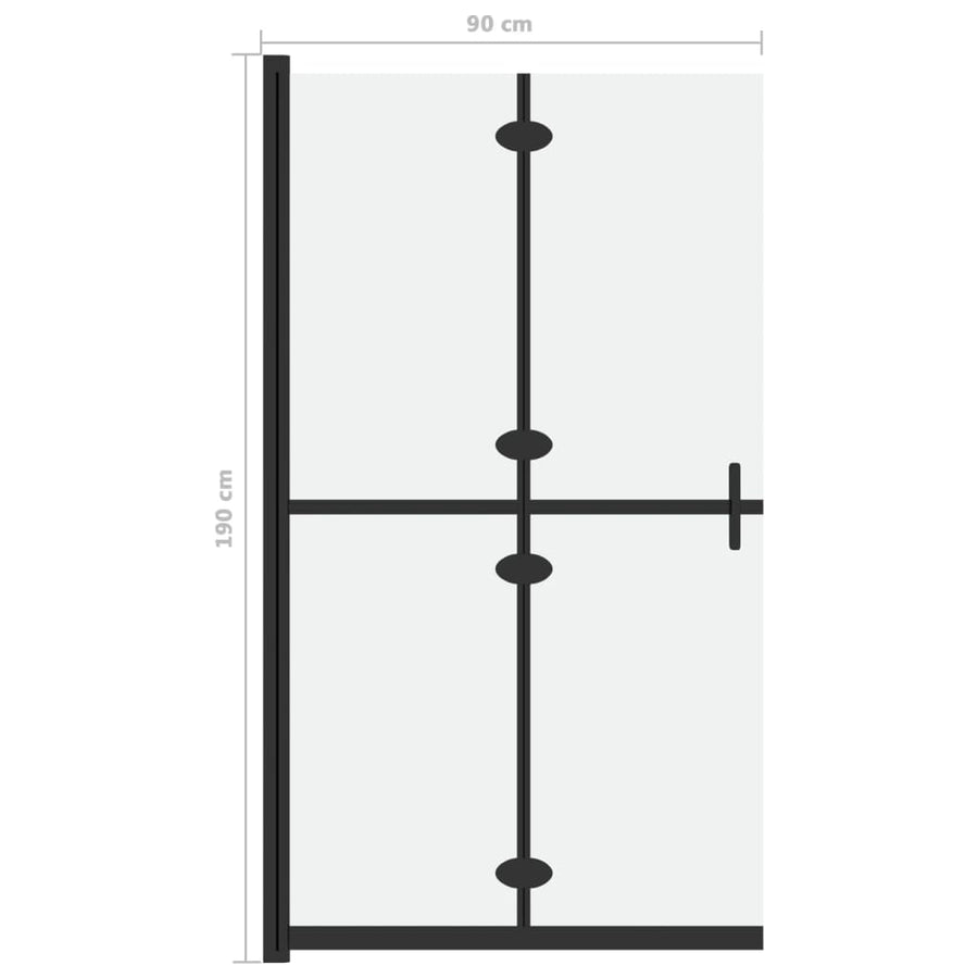 Inloopdouchewand inklapbaar 90x190 cm ESG-glas mat 90 x 190 cm