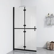 Inloopdouchewand inklapbaar 90x190 cm mat glas zwart