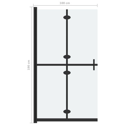 Inloopdouchewand inklapbaar 100x190 cm ESG-glas mat 100 x 190 cm