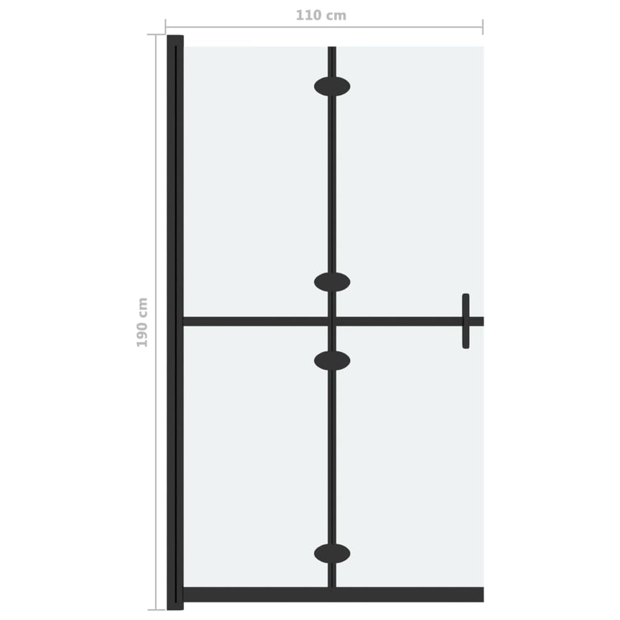 Inloopdouchewand inklapbaar 110x190 cm ESG-glas mat 110 x 190 cm