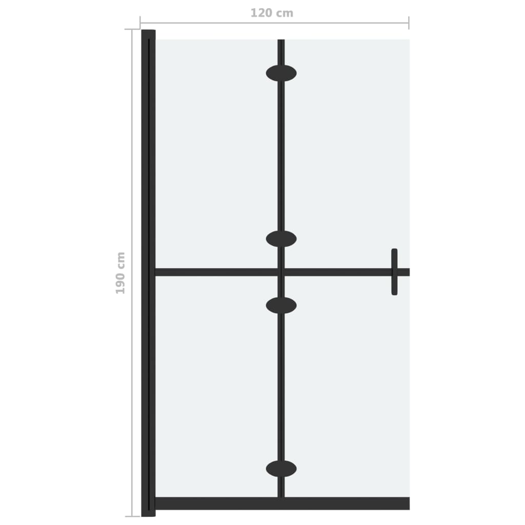 Inloopdouchewand inklapbaar 120x190 cm ESG-glas mat 120 x 190 cm