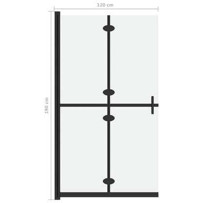 Inloopdouchewand inklapbaar 120x190 cm ESG-glas mat 120 x 190 cm