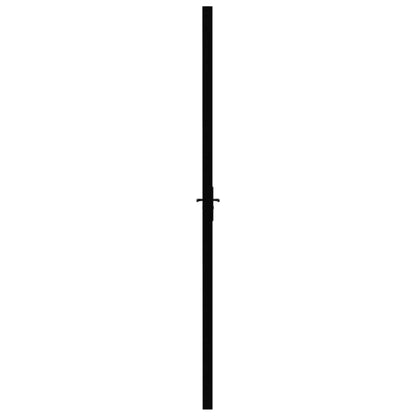 Binnendeur 83X20,5 Cm Esg-Glas En Aluminium Zwart En Transparant 83 x 201.5 cm 2 horizontale stangen