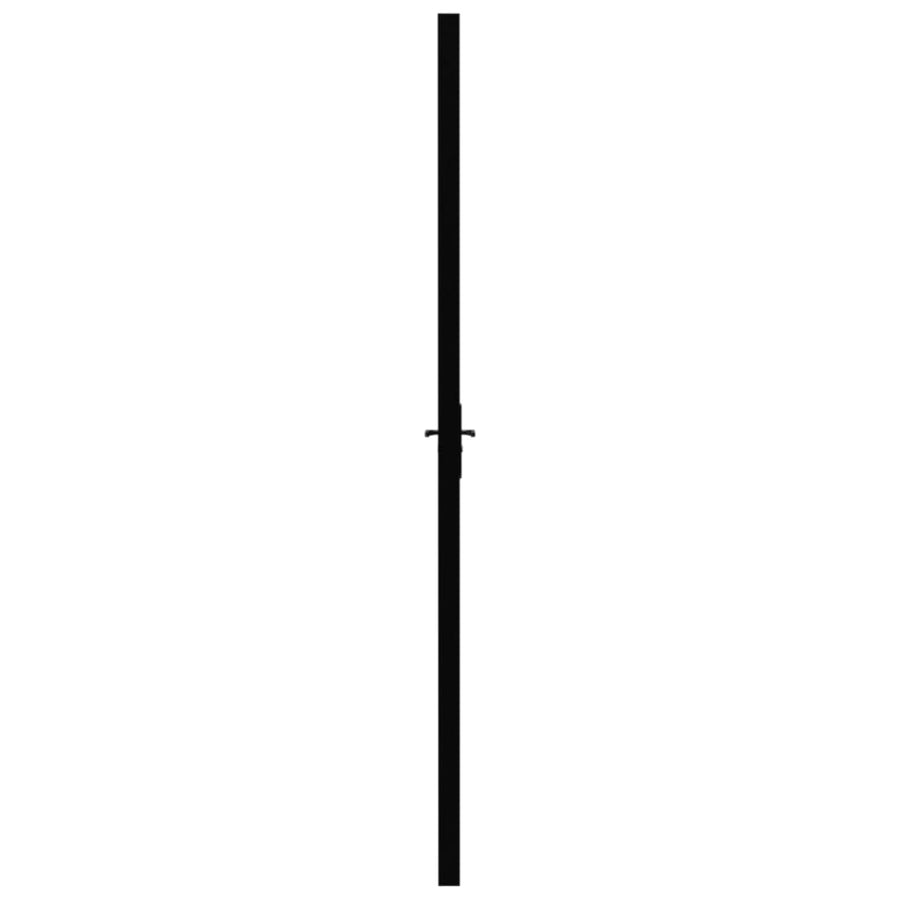 Binnendeur 93X20,5 Cm Esg-Glas En Aluminium Zwart En Transparant 93 x 201.5 cm 2 horizontale stangen