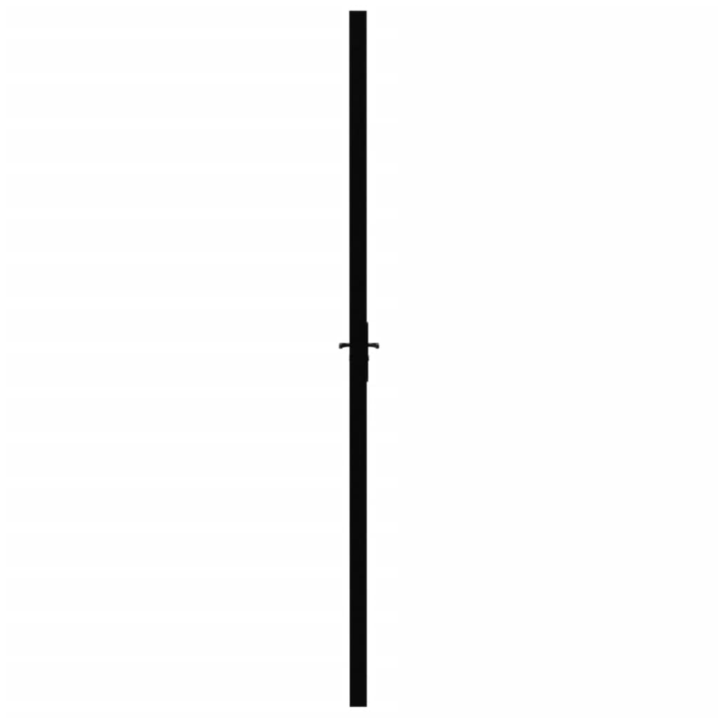 Binnendeur 02,5X20,5 Cm Esg-Glas En Aluminium Zwart En Transparant 102.5 x 201.5 cm 2 horizontale stangen