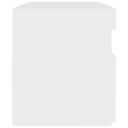Nachtkastjes Led-Verlichting 60X35X40 Cm Bewerkt Hout 2 Wit