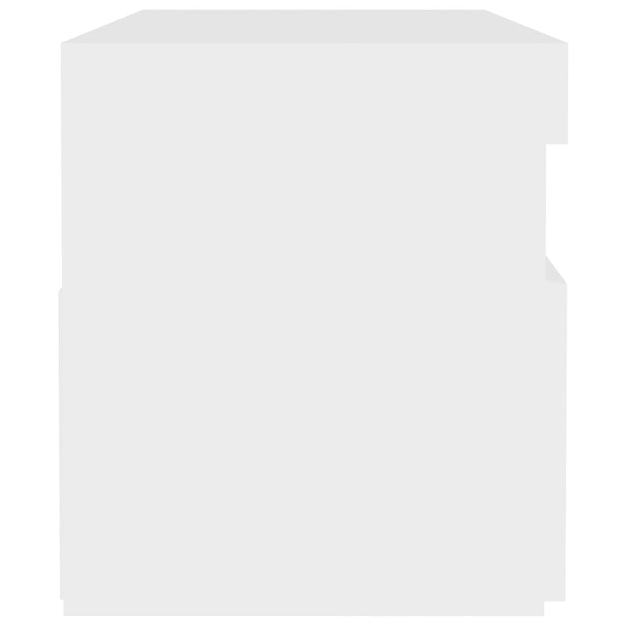 Nachtkastjes Led-Verlichting 60X35X40 Cm Bewerkt Hout 2 Wit