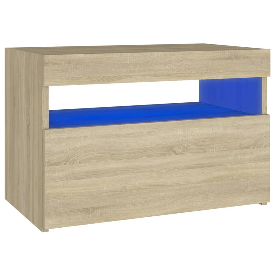 Nachtkastje Led-Verlichting 60X35X40 Cm Bewerkt Hout Sonoma Eik 1 Sonoma eiken