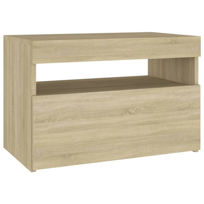 Nachtkastje Led-Verlichting 60X35X40 Cm Bewerkt Hout Sonoma Eik 1 Sonoma eiken