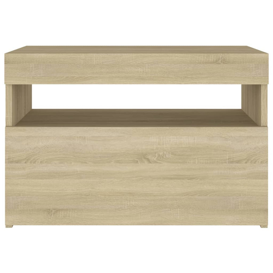 Nachtkastje Led-Verlichting 60X35X40 Cm Bewerkt Hout Sonoma Eik 1 Sonoma eiken