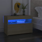 Nachtkastje 60x35x40 cm bewerkt hout sonoma eik LED