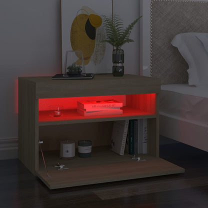 Nachtkastjes Led-Verlichting 60X35X40 Cm Kleur 2 Sonoma eiken