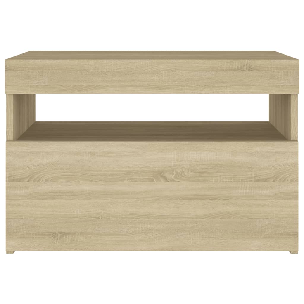 Nachtkastjes Led-Verlichting 60X35X40 Cm Kleur 2 Sonoma eiken