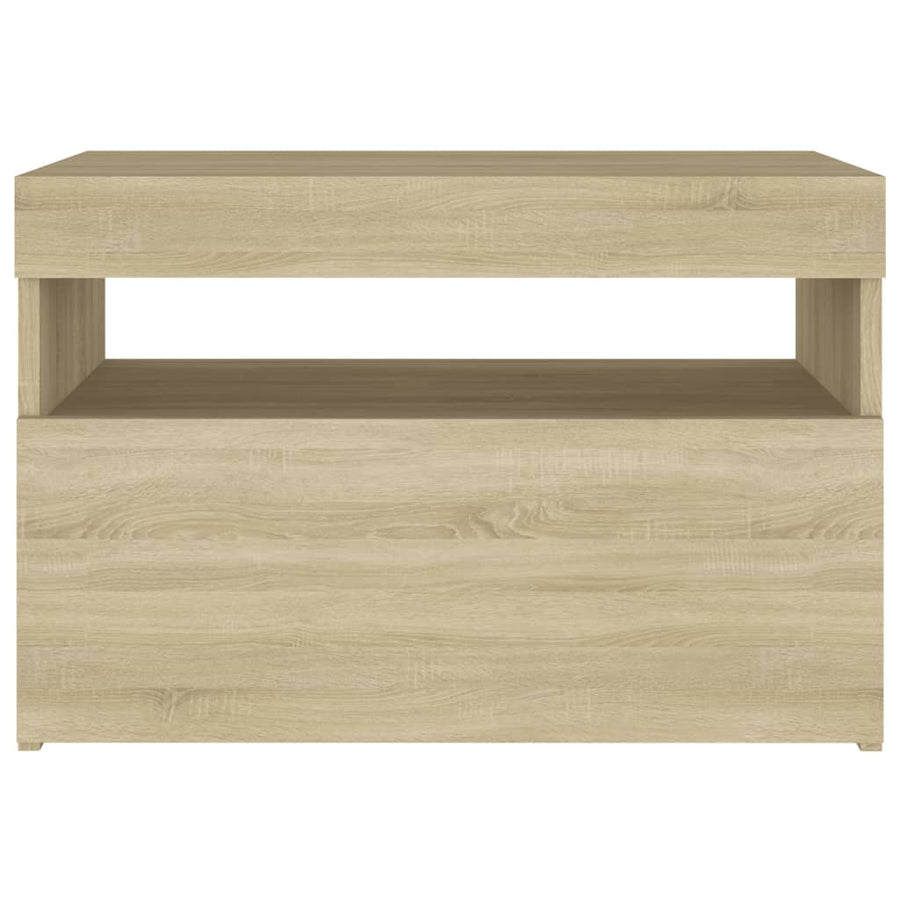 Nachtkastjes Led-Verlichting 60X35X40 Cm Kleur 2 Sonoma eiken