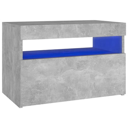 Nachtkastje Met Led-Verlichting 60X35X40 Cm 1 Betongrijs