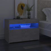 Nachtkastje 60x35x40 cm betongrijs LED
