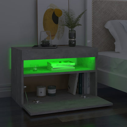 Nachtkastjes Met Led-Verlichting 60X35X40 Cm 2 Betongrijs