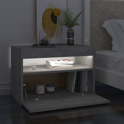 Nachtkastjes Met Led-Verlichting 60X35X40 Cm 2 Betongrijs