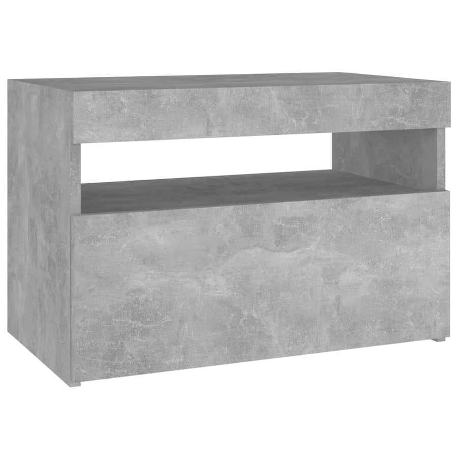 Nachtkastjes Met Led-Verlichting 60X35X40 Cm 2 Betongrijs
