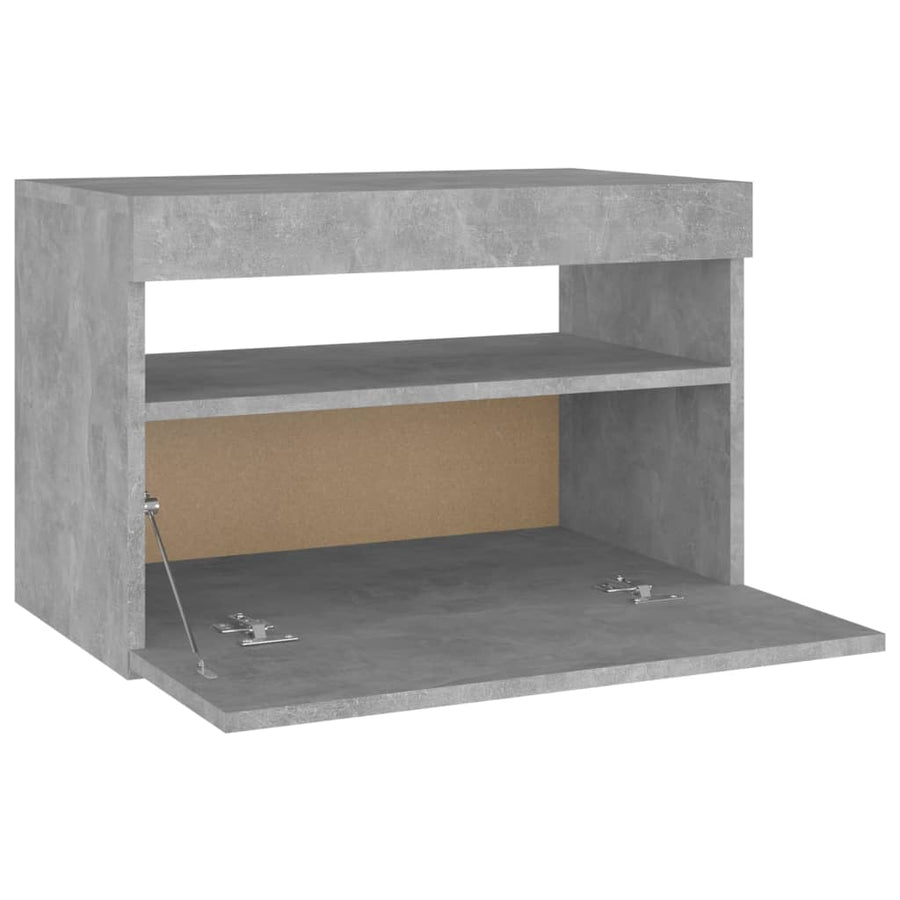 Nachtkastjes Met Led-Verlichting 60X35X40 Cm 2 Betongrijs