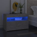 Nachtkastjes 2 stuks 60x35x40 cm betongrijs LED