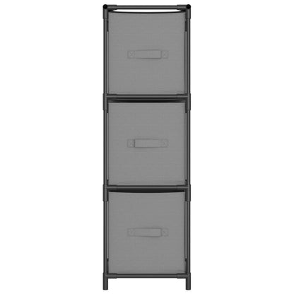 Opbergkast Met 3 Stoffen Lades 34X34X101 Cm Staal Grijs