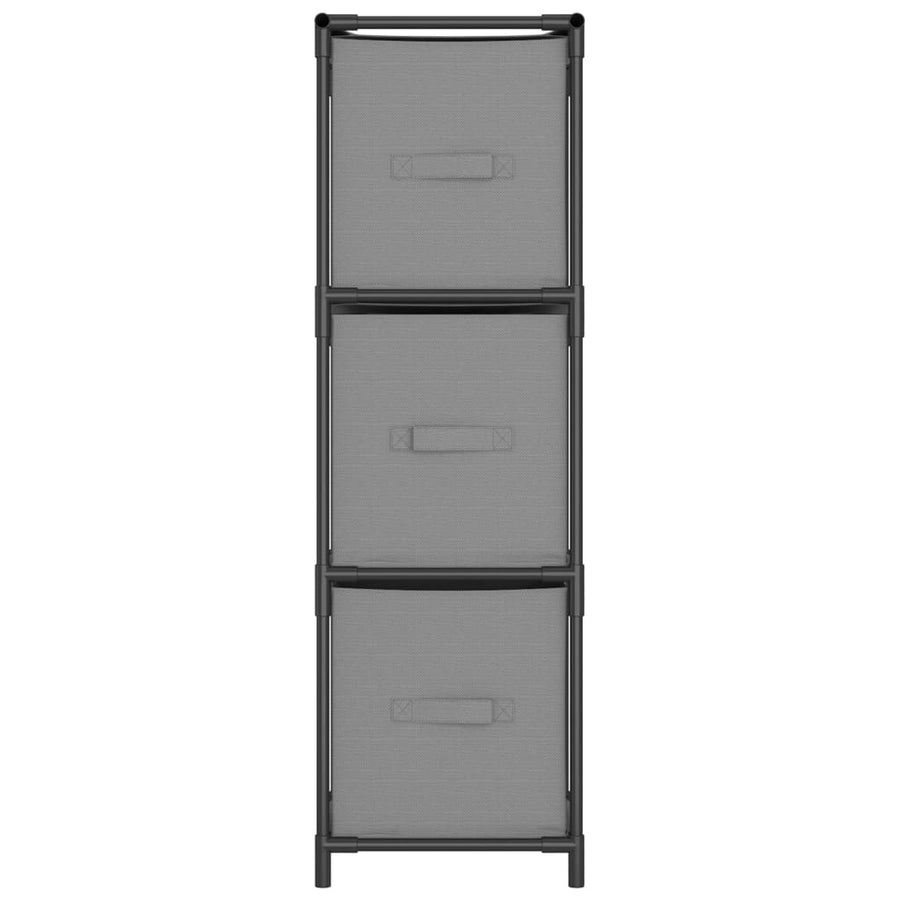 Opbergkast Met 3 Stoffen Lades 34X34X101 Cm Staal Grijs