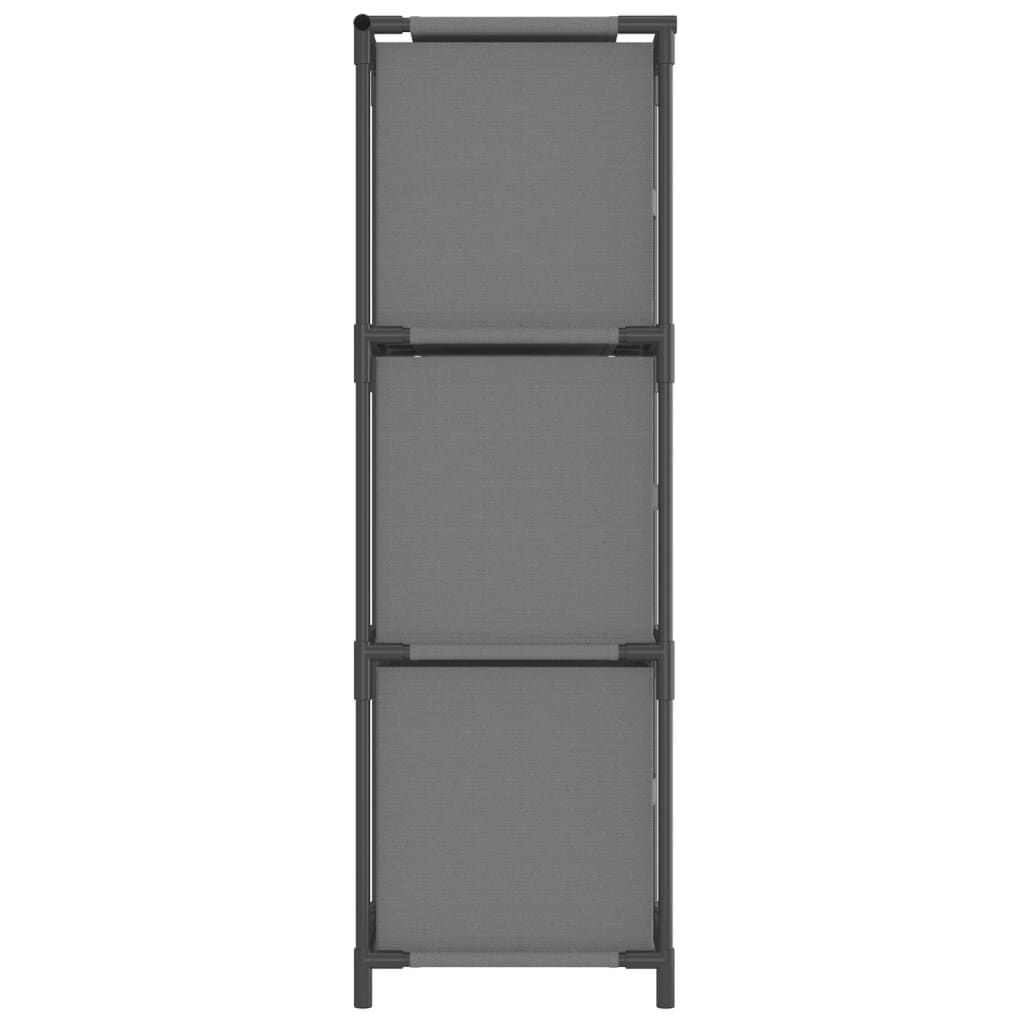 Opbergkast Met 3 Stoffen Lades 34X34X101 Cm Staal Grijs